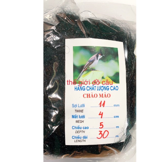 lưới bắt chim 4cm cao 5m dài 30m hàng thái lan chất lượng cao