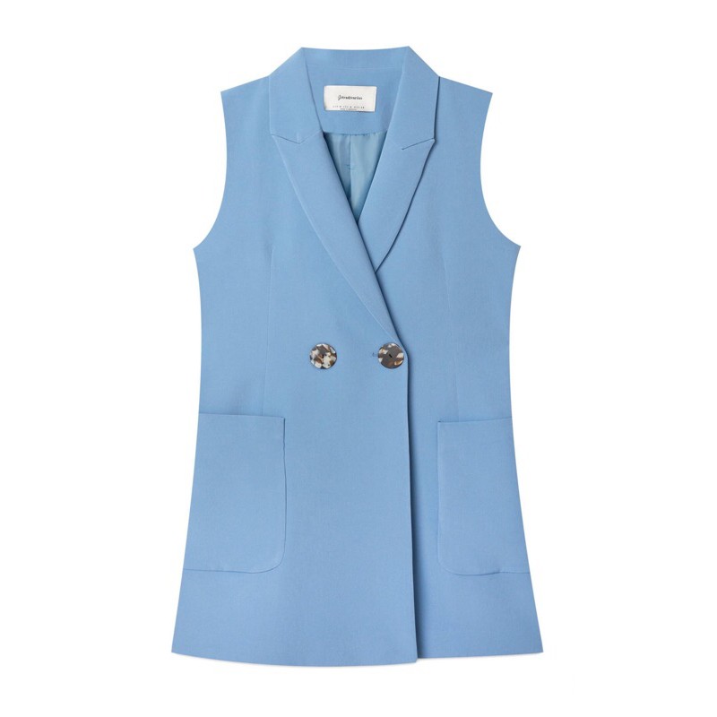 Đầm vest stra newtag size S màu xanh