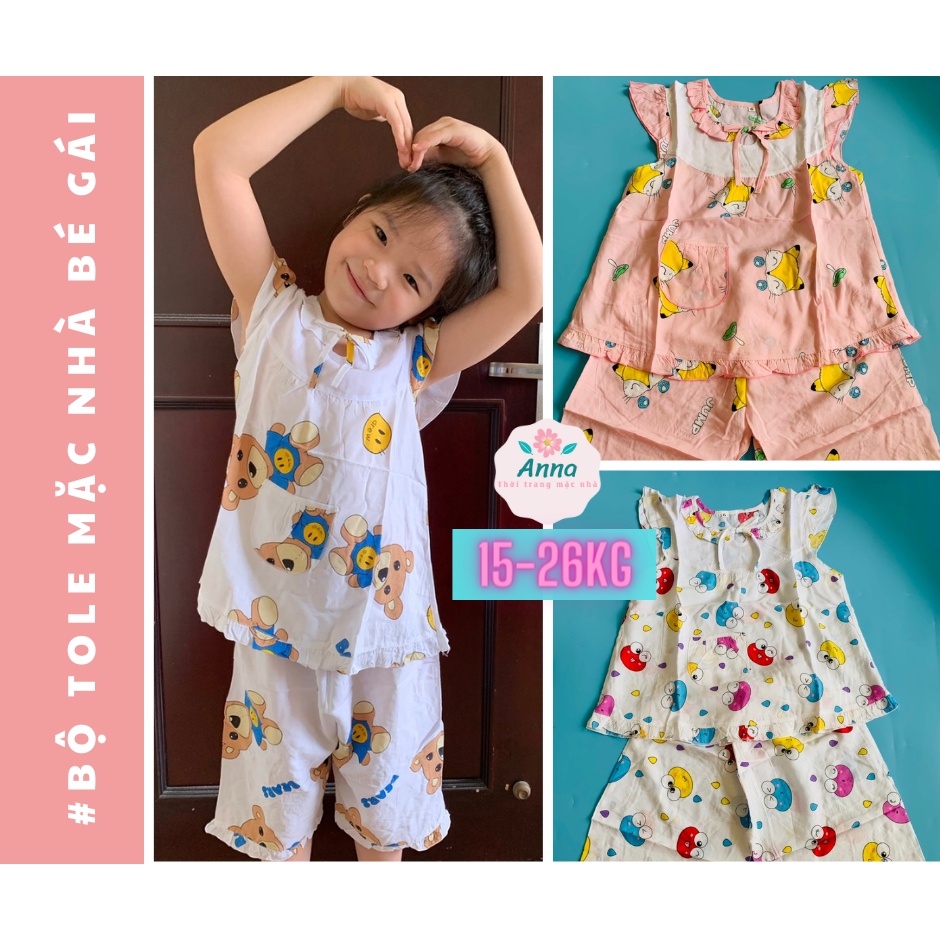 Đồ bộ tole tay cánh tiên quần lửng dễ thương cho bé gái mặc nhà