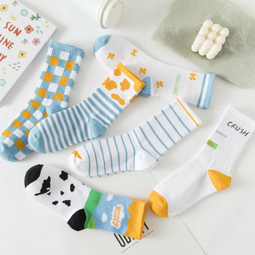 Vớ Thể Thao DWAYNE Cow Màu Trắng Đen Bằng Vải Cotton