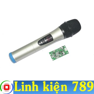 Micro không dây uhf màu bạc xanh - linh kiện 789