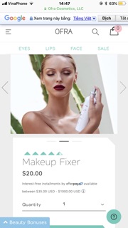 Xịt giữ nền makeup Ofra Fixer fullsize 240ml