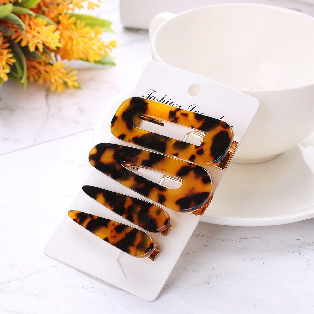 Bộ 4 Kẹp Tóc Hình Chữ Nhật Thiết Kế Đục Lỗ Thời Trang Cho Nữ