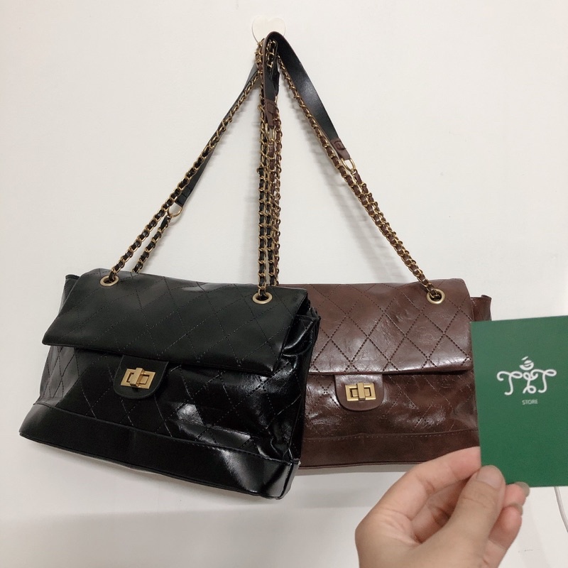 Túi da Pu ô trám công sở đeo vai đeo chéo siêu sang (hình thật)