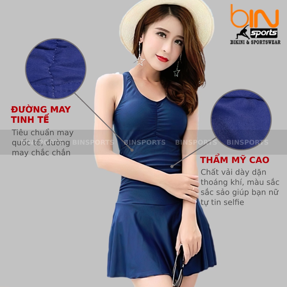 Bikini Bộ Đồ Bơi Nữ Liền Thân Váy Nhiều Màu Freesize Bin Sports BHV085