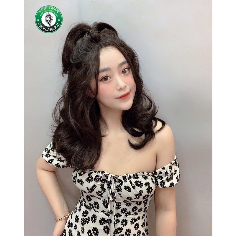 Tóc giả nữ nguyên đầu chính hãng (Tóc bộ siêu da đầu lace xoăn ngắn)