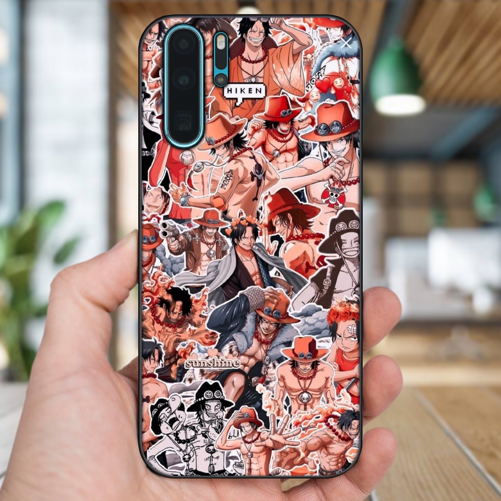 Ốp lưng Huawei P30 Pro viền đen in hình Ace One Piece