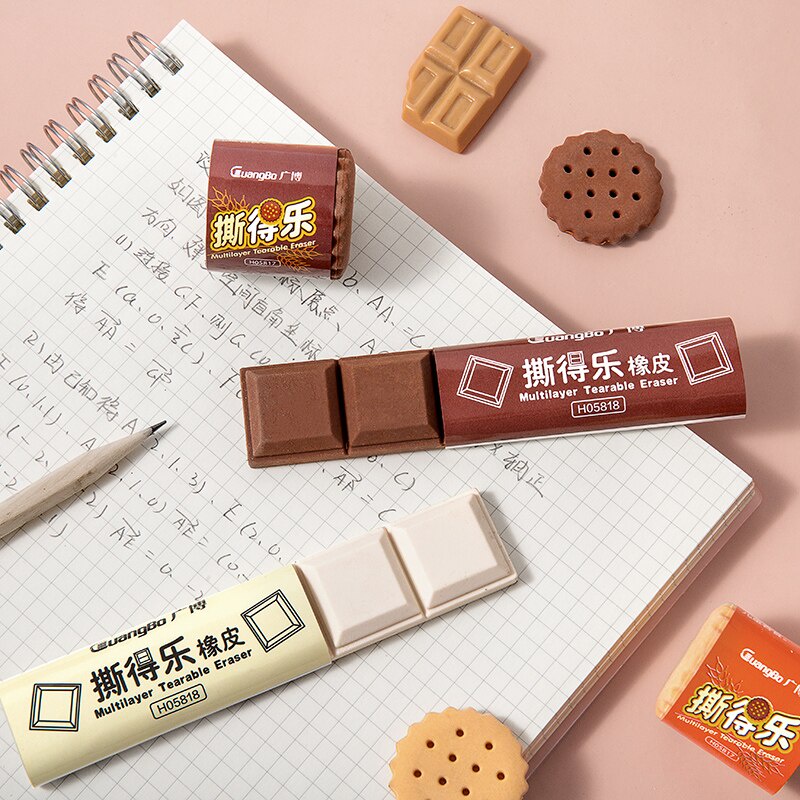Food Cookies Biscuit Chocolate Theme Scented Pencil Erasers School Offer Supplies Stationery