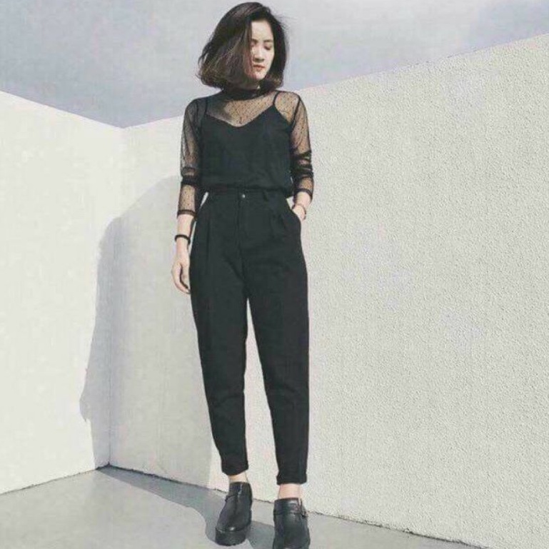 Quần baggy tuyết mưa phong cách quần tây.
