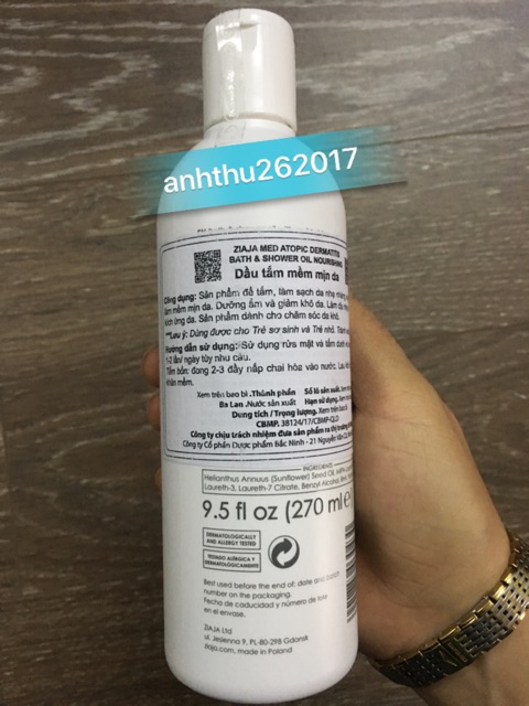 Dầu tắm mềm mịn da ziaja med atopic 270ml | BigBuy360 - bigbuy360.vn