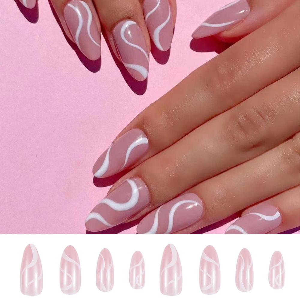 Bộ Móng Tay Giả Kiểu Gợn Sóng Thời Trang