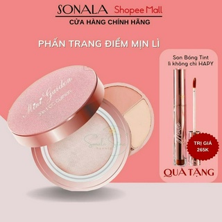 Phấn trang điểm Cushion mỏng mịn che phủ tốt 3 trong 1 tích hợp má hồng chống nắng lâu trôi MINIGARDEN SPF 40+ PA+++8g