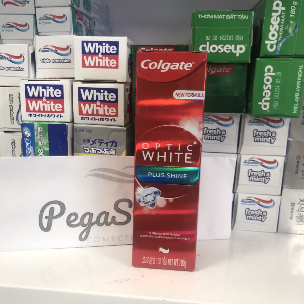 Kem đánh răng trắng răng COLGATE Optic White Plus Shine - kem đánh trắng răng 100g