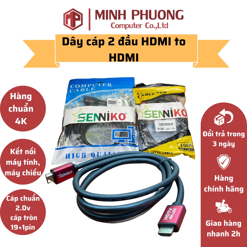 Dây cáp 2 đầu HDMI 3m Full HD DÂY TRÒN