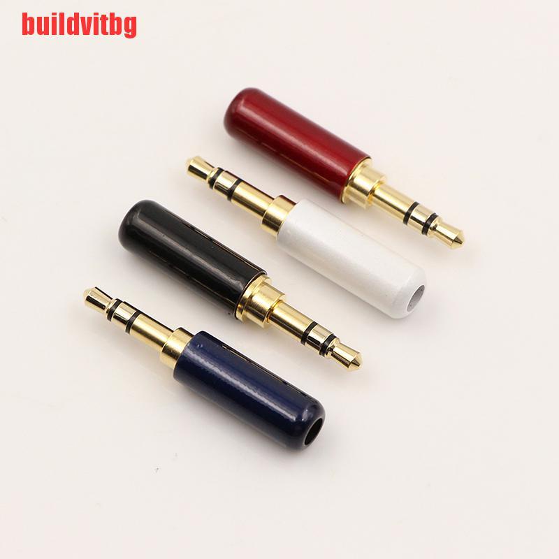 {buildvitbg}2pcs 3.5 mm Plug Audio Jack 3 Pole Gold Plated Earphone Adapter Socket GVQ