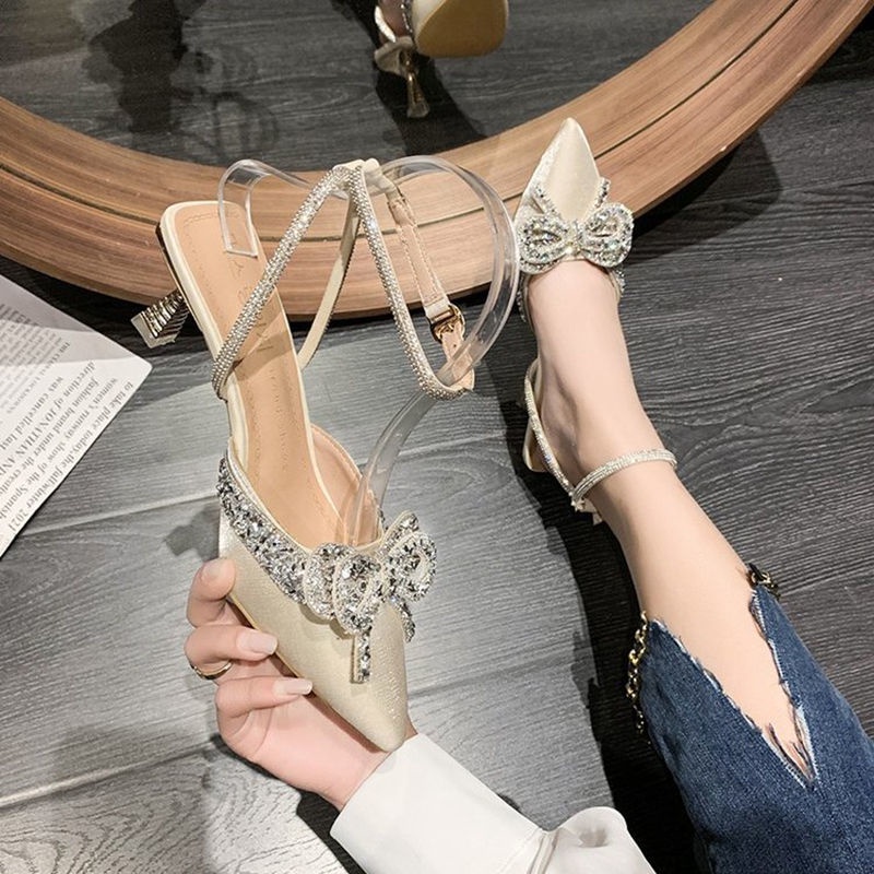 Sandal Cao Gót Hở Lưng Phong Cách Thời Trang Mùa Hè 2022 Mới Cho Nữ