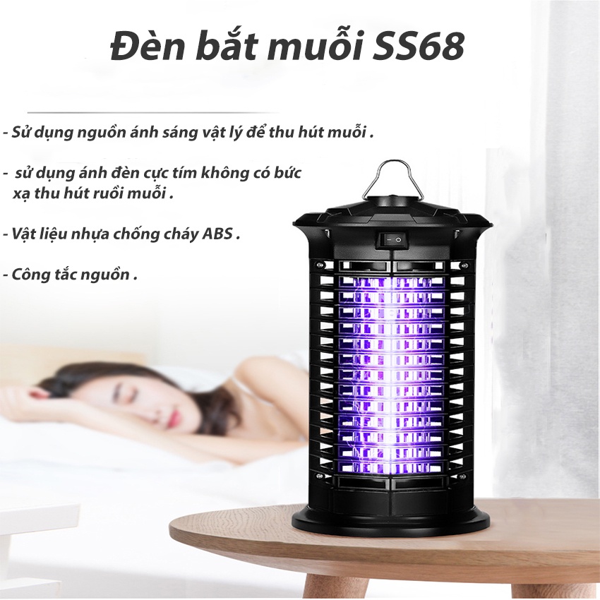 Đèn bắt muỗi, diệt côn trùng chuyên dụng SeaSy SS68 thiết kế tích hợp đèn ngủ, an toàn sử dụng