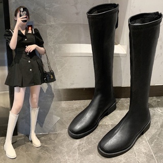 Bốt đùi da lì đế cao 3cm dễ phối đồ