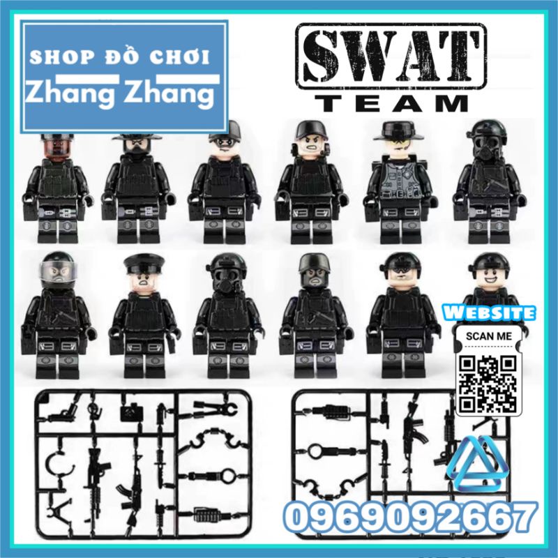 Đồ chơi Xếp hình tiểu đội đặc nhiệm cảnh sát 113 phản ứng nhanh Minifigures Swat 1620