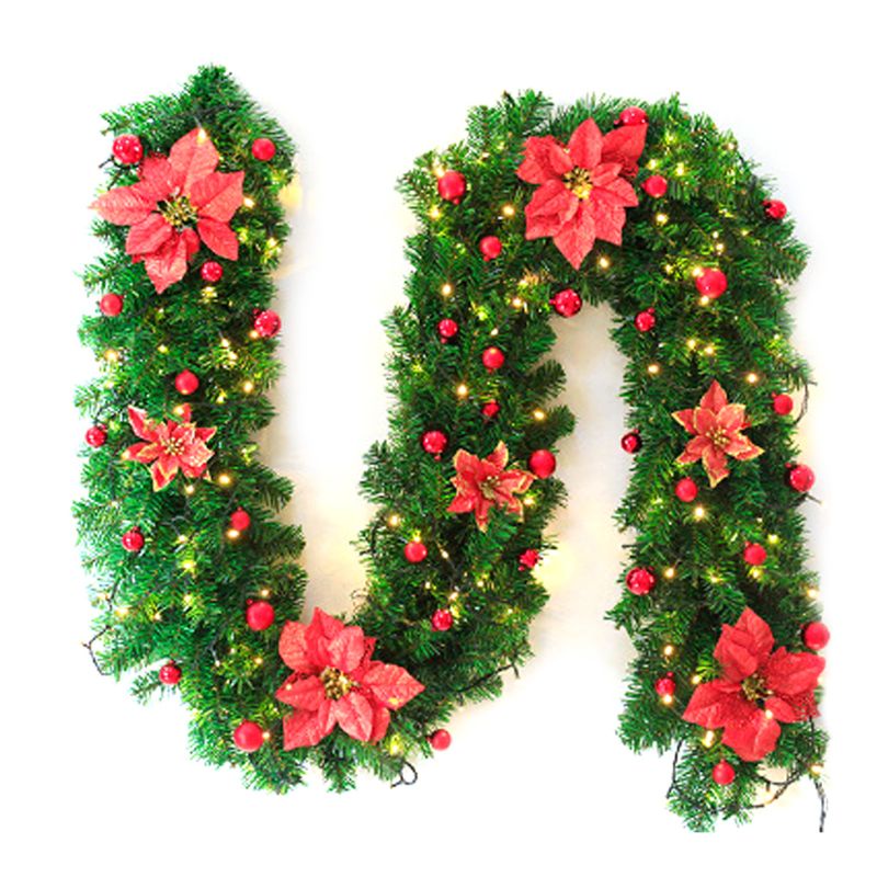 Vòng Nguyệt Quế Treo Trang Trí Giáng Sinh Màu Xanh Lá Cây Kích Thước 2 7m