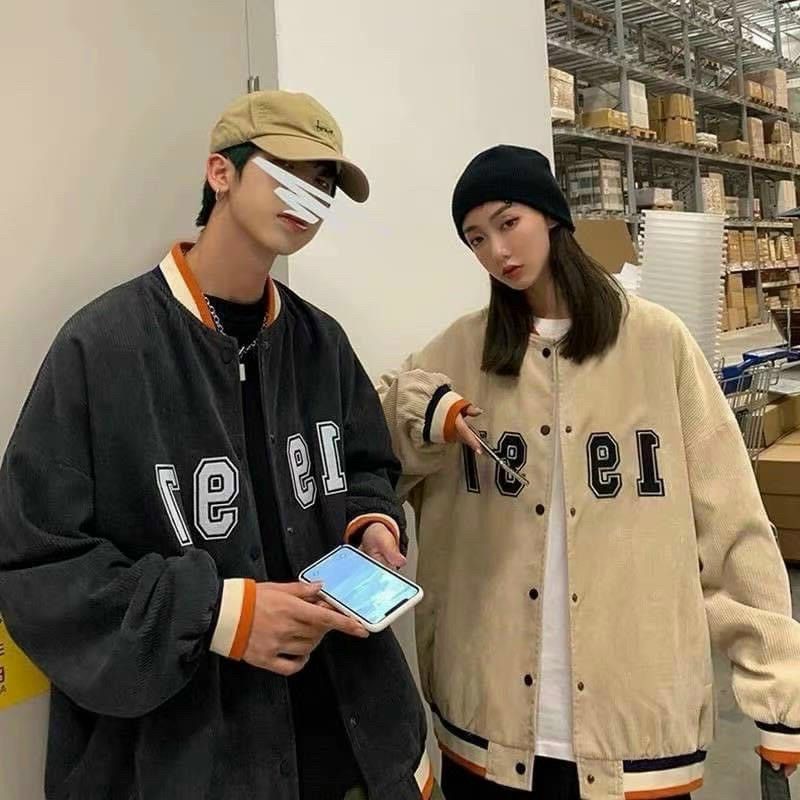(Video +Ảnh Thật ) Áo khoác bomber nhung 1997 - Áo Bomber jacket nhung gân cao cấp chuẩn form nam nữ
