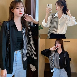 Áo Sơ Mi Tay Dài Kẻ Sọc Thời Trang Cho Nữ 1