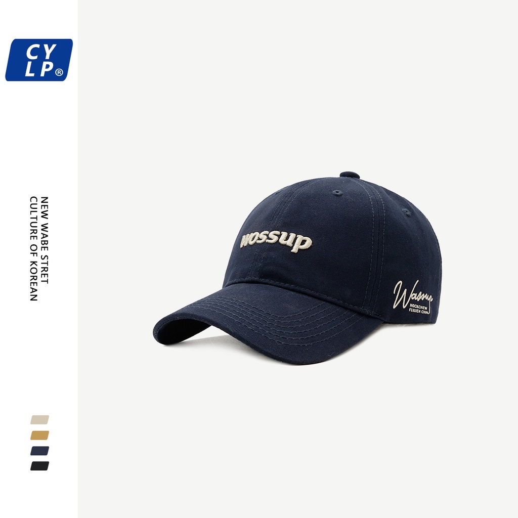 Mũ lưỡi trai mềm thêu chữ phong cách Hàn Quốc thời trang thu đông cho nữ