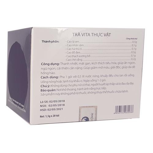 (Mẫu mới) Trà VITA thực vật tăng cân an toàn 15 gói x 3g