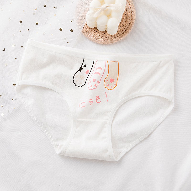 Set 5 quần lót nữ cotton dễ thương họa tiết mèo Go out_NuciFera