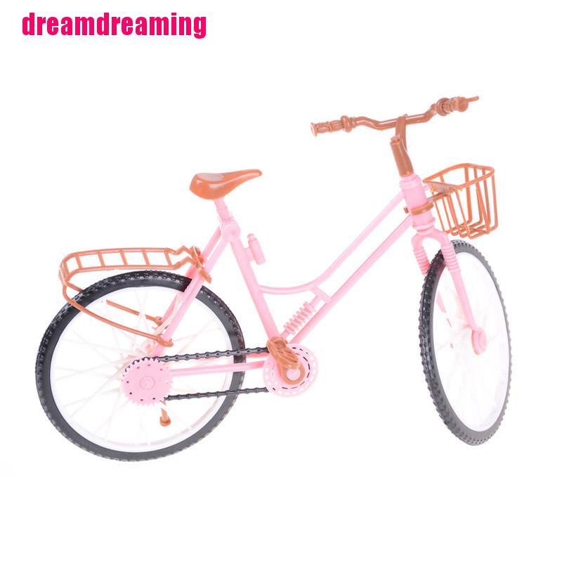Mô Hình Xe Đạp Màu Hồng Xinh Xắn Cho Búp Bê