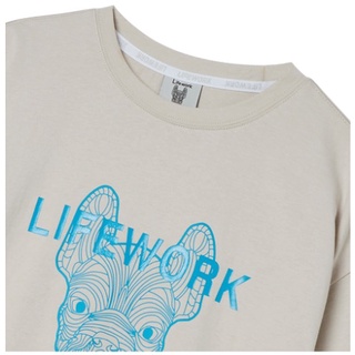 (HÀNG CHÍNH HÃNG) Áo thun Life Work Basic Face Dog màu Xám LIFEWORK  LinhLyxAuth