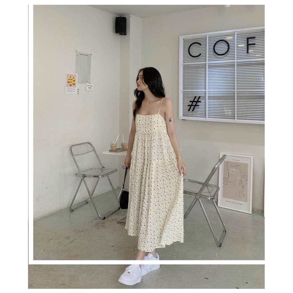 Váy Maxi Hoa 2 Dây Cực Xinh Cho Các Nàng, Điệu Đà Nhưng Vẫn Xinh Tươi, Form Váy Siêu Cute Luôn Nhà Các Chị Em