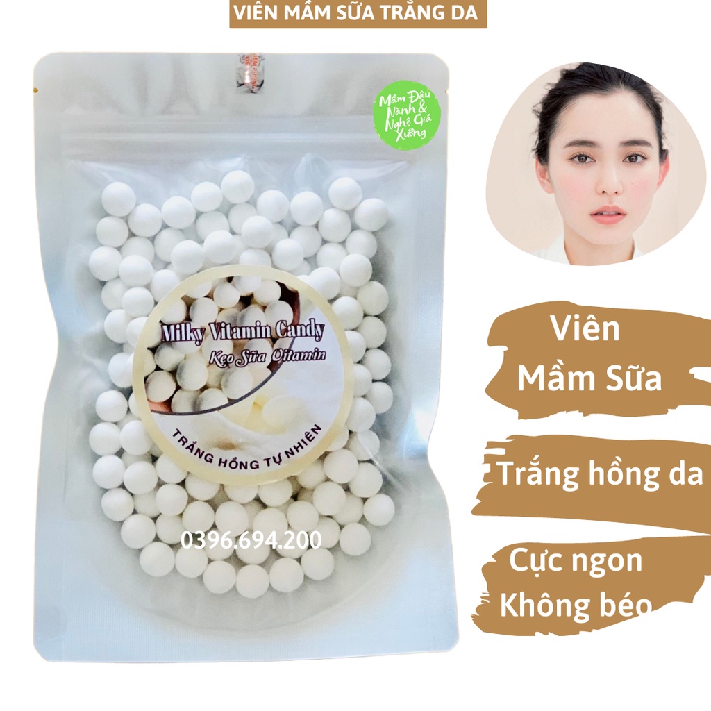 Viên mầm sữa (Kẹo mầm sữa Milky Vitamin) hỗ trợ da trắng hồng tự nhiên, đẹp da, bổ sung collagen 200g