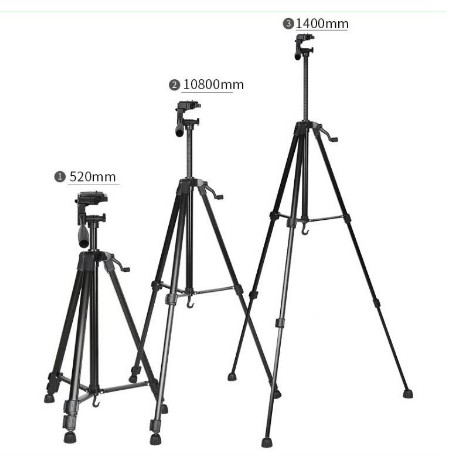 Chân máy ảnh, tripod Weifeng WT-3520, khung nhôm cao cấp, tặng kèm kẹp điện thoại