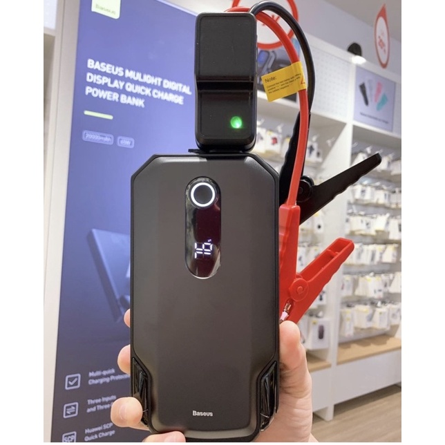 Kích bình cho ô tô 20000mAh baseus super max car jump starter
