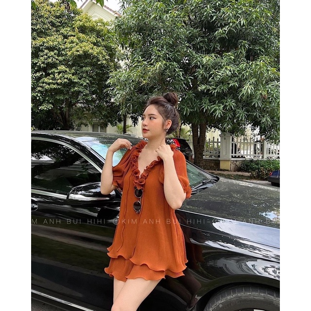 Set xếp li viền bèo