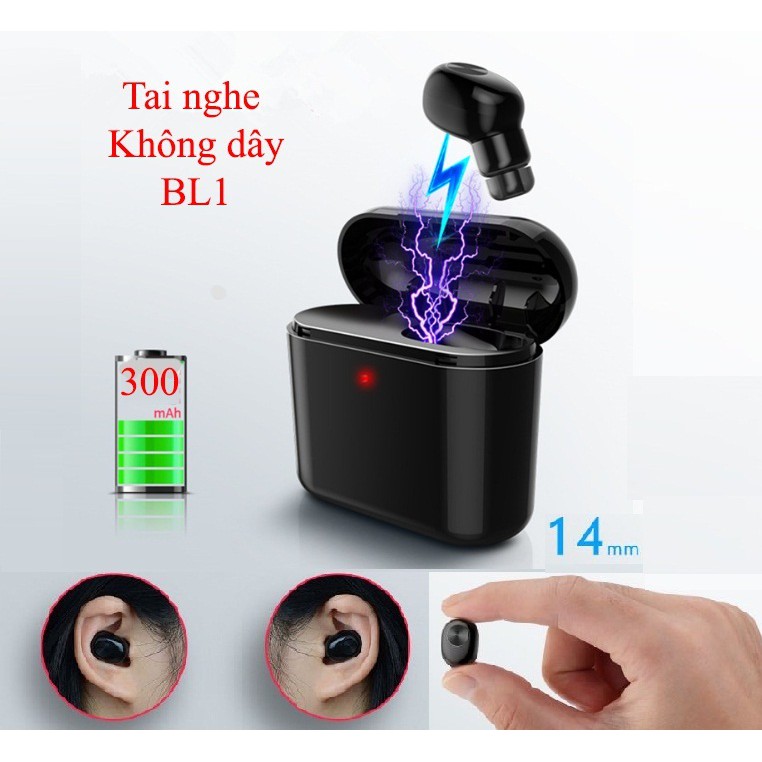 Tai nghe nhét tai Bluetooth có mic đàm thoại -HÀNG NHẬP KHẨU CHÍNH HÃNG, tai nghe thời trang, tai nghe mini