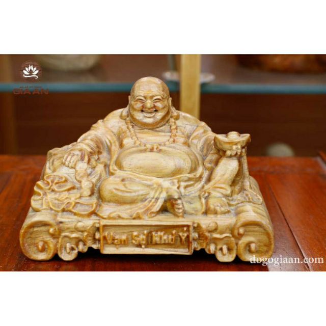 [TẶNG MIẾNG DÁN TAPLO TRỊ GIÁ 99K]  Tượng Phật Di Lặc để xe ô tô vạn sự như ý gỗ Huyết Long Huyết Rồng