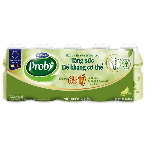 Sữa Chua Uống Probi Dưa Gang - Lốc 5 Chai 65ml