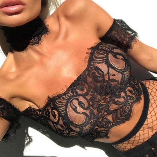 ✦LD-Sexy Ladies See Through Lingerie Tube Top G-string Babydoll Women Lace Bra Sleepwear Underwear