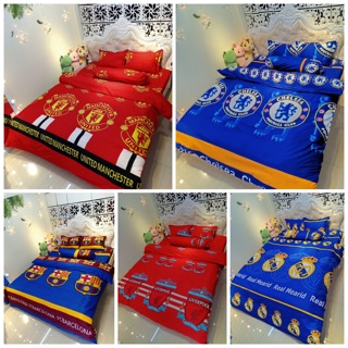 Bộ Chăn Ga Gối Cotton Poly Clb Bóng Đá