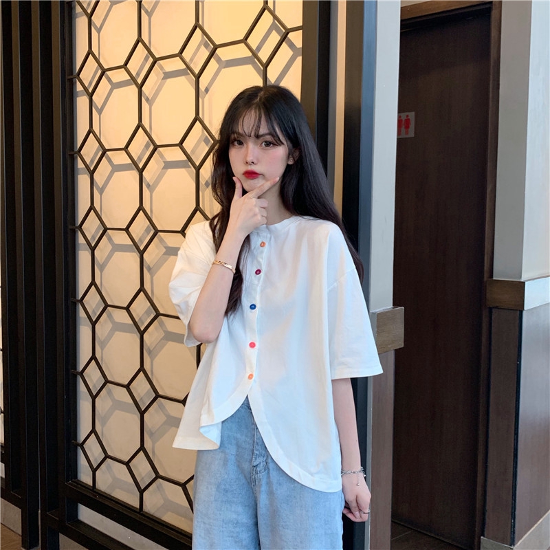 Áo thun ngắn tay thời trang Ulzzang Hàn Quốc mùa hè mới cho nữ