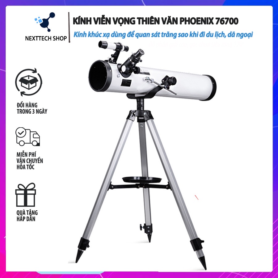 Kính viễn vọng thiên văn Phoenix 76700 ngắm sao độ nét cao, Kính khúc xạ dùng để ngắm trăng sao khi đi du lịch dã ngoại