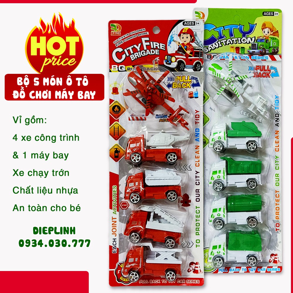 [ĐỒ CHƠI CÔNG TRÌNH] Vỉ Xe Công Trình chạy trớn-Xe Đồ Chơi Cho Bé