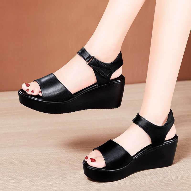 Giày sandal cao gót đế xuồng thời trang