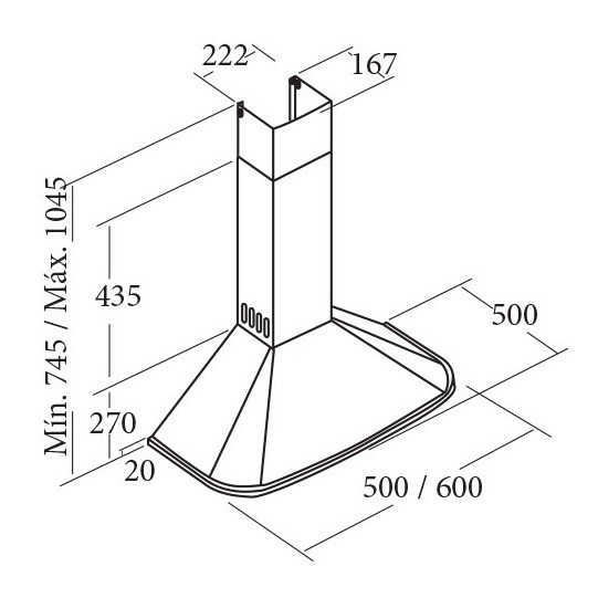Máy hút mùi nhà bếp dạng phễu 60cm Cata NEBLIA
