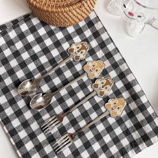 Daiso disney bộ muỗng và nĩa họa tiết hoạt hình chip & dale