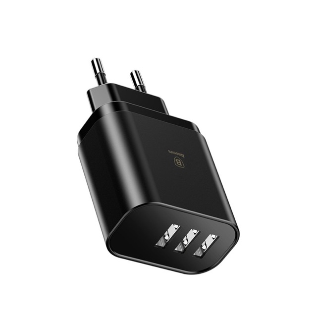 ✅CHÍNH HÃNG✅Cốc sạc/Củ Sạc nhanh BASEUS mini 3 cổng USB 10.5W 5V 2.4A cho iPhone 11 Pro X 8 7 Plus Xs Max Samsung Xiaomi