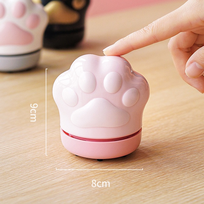 Máy Hút Bụi Mini Hình Bàn Chân Mèo Kèm Sạc USB Tiện Dụng Cho Trường Học/ Văn Phòng