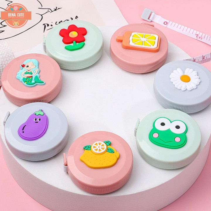 Thước dây cuộn rút🥑 CUTE MINI🥝 nhỏ gọn tiện lợi đo eo